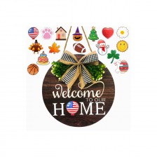 Wholesale Christmas Wooden Welcome to Home Round Season Sign Board